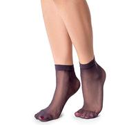 LORES - 2 paia di calzini semi-trasparenti invisibili in nylon morbido e confortevole per donna, taglia unica 15 DEN, Taglia unica
