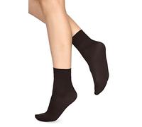 LORES Calze aderenti da donna in microfibra opache, lunghezza 60 denari, anti-pressione, alla caviglia, calze alte [Made in Italy], Mocca, Taglia unica