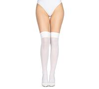 LORES Calze da donna in microfibra opache sopra il ginocchio, alte fino alla coscia, calze lunghe e calde, per cosplay, 60 denari, White, Taglia unica