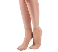 LORES Calze da donna velate calze alla caviglia taglia libera con suola massaggiante Pop Nylon invisibile 20 DEN Massaggio, Naturale, Taglia unica