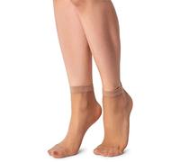 LORES Calze semi-velate da donna, taglio basso, invisibili, alla caviglia, in nylon, morbide e confortevoli, taglia unica, 15 denari, 2 paia
