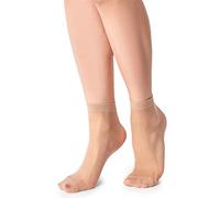 LORES Calze semi-velate da donna, taglio basso, invisibili, alla caviglia, in nylon, morbide e confortevoli, taglia unica, 15 denari, 2 paia