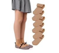 LORES Chiara 40 DEN Chaussettes Fille Naturel One Size 6 Pack - Chaussettes École Opaques en Microfibre Douces Élastiques Confortables Uniforme