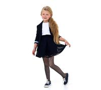 LORES Collant A Rete Per Bambini Ragazze Colori Solidi Elegante Casual Confortevole Balletto Cosplay Costume di Halloween Danza Collant Scuola di Pizzo, Nero 7/8 anni (122-128 cm)