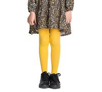 LORES - Collant da bambina con piedi, per danza classica, scuola di danza, 40 denari, coprenti, Giallo, 110 cm-116 cm