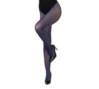 LORES Collant da donna classici opachi 40 DEN, mezza trasparenza per coscia, invisibile per la parte intima, stile elegante e da sera Concorde40, Blu marino, S