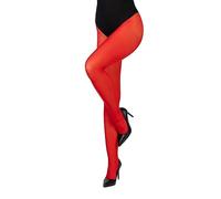 LORES Collant da donna classici opachi 40 DEN, mezza trasparenza per coscia, invisibile per la parte intima, stile elegante e da sera Concorde40, Colore: rosso, L