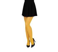 LORES Collant Donna Concorde 60 Denari Morbidi e Coprenti - Classici Opachi in Microfibra Resistente Made in Italy A Copertura Totale, Senape M