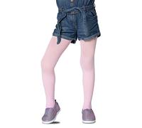 Lores, Collant in tinta unita da bambina, con piedi, opachi, 40 denari, per danza classica (realizzati in Italia), Pink, 5-6 Anni