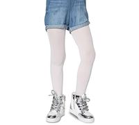 Lores, Collant in tinta unita da bambina, con piedi, opachi, 40 denari, per danza classica (realizzati in Italia), White, 5-6 Anni
