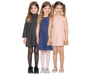 LORES Confezione da 3 collant per bambine semplici semi-velati classici con piede per danza classica da tutti i giorni 20 DEN Tonia, Mix 7-8 anni