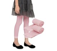 LORES Leggings per Bambine Lunghezza 7/8 alla Moda Senza Piedi Eleganti Pantaloni per Bambini Sport Balletto Yoga Ginnastica Gonna Vestito Alice, Confezione da 2 Rosa 122/128 cm (7/8 Anni)