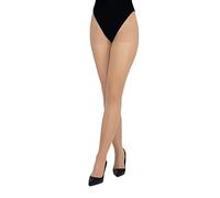 LORES Nude - Calze da donna, 20 denari, classiche, semplici, semitrasparenti, completamente coprenti, calze naturali Trocadero, marrone chiaro, XXL Große Größen