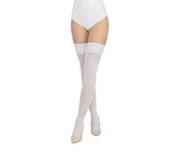 LORES Opachi 60 DEN Calze autoreggenti Alta Collant sopra il ginocchio Sexy Calze Silicone, Bianco, XXL/3XL