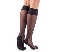 LORES Pop Socks - Calze al ginocchio da donna, traspiranti, con suola massaggiante, senza pressione, 20 DEN, un paio, Nero , Taglia unica