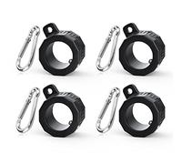 Loretoy Anelli per asta per bandiera in plastica con cuscinetti, rotanti a 360 gradi, anti-avvolgimento, set con moschettone e chiave per asta da 1,9 a 2,5 cm, colore nero