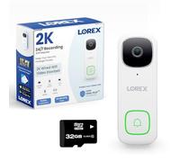 Lorex Campanello video cablato 2K con visione notturna a colori, luce notturna e audio a 2 vie (bianco)