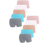 LOREZA ® 10 Mutandine da Bambina in Cotone - Modello Boxer - (140-146 (10-11 Anni), Set di 10) M-42114