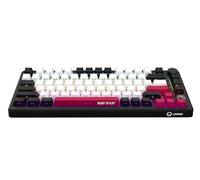 LORGAR KBP7075W Tastiera da gioco meccanica wireless al 75%, display OLED, interruttori viola tossici, manopola intelligente, hot-swap, batteria 312h, nero/rosso