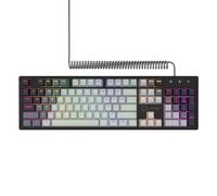 LORGAR Tastiera meccanica Azar 514, 2 in 1, classica e scheletro, 104 tasti, interruttori da sogno lineari, illuminazione RGB, copertura magnetica, base in alluminio, cavo USB-C, bianco