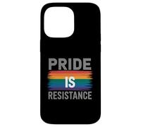 L'orgoglio è la resistenza messaggio arcobaleno Custodia per iPhone 14 Pro Max