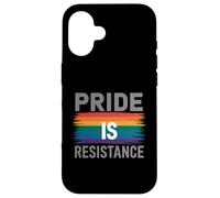 L'orgoglio è la resistenza messaggio arcobaleno Custodia per iPhone 16