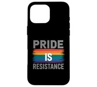 L'orgoglio è la resistenza messaggio arcobaleno Custodia per iPhone 16 Pro Max