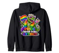 L'orgoglio Non va mai estinto T-Rex Gay-Saurus Felpa con Cappuccio