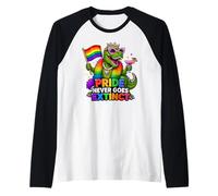 L'orgoglio Non va mai estinto T-Rex Gay-Saurus Maglia con Maniche Raglan
