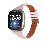 Lorheyar Cinturino in Tinta Unita Compatibile con Fitbit Versa 4/Sense 2, Cinturini di Ricambio Traspiranti in Pelle Cinghia Banda Sportivo Morbido Compatibile con Versa 4/Sense 2Pink,1