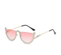 Lorheyar Occhiali da Sole alla Moda per Donna con Montatura A Mezzaluna in Metallo E Protezione UV400 per Feste in Spiaggia E All'apertoA,1