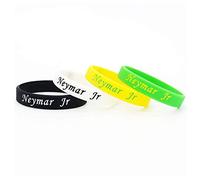 Lorh's store Calcio Cristiano Ronaldo Lionel Messi Neymar Firma Braccialetti CR7 Sport Calcio Stella Braccialetto in Silicone 4 Pezzi (Neymar da Silva Santos Júnior)