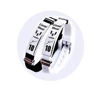 Lorh's store Calcio Lionel Messi Firma ispiratrice Braccialetti Regolabili Messi Numero 10 Silicone Sportivo Bracciale 2 Pezzi