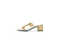 Loriblu - Mules in pelle specchio oro e plexy con pietre - - Shoes - Donna - Multicolore - 41 EU