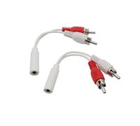 LoRier 2 pz 3.5mm Femmina a 2 RCA Maschio Stereo Audio Y Cavo Adattatore AUX 3.5 Jack a RCA Spina Cavo connettore Nero Bianco (Size : 2Pcs White)