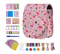 LORIER Borsa da borsa portatile for fotocamera istantanea PU. Cinturino for cintura in pelle adatta for Fujifilm Fit for Fuji Mini 11 Borsa fotografica (Color : Flamingo)