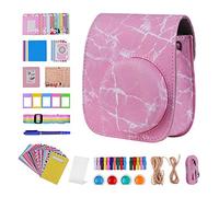 LORIER Borsa da borsa portatile for fotocamera istantanea PU. Cinturino for cintura in pelle adatta for Fujifilm Fit for Fuji Mini 11 Borsa fotografica (Color : Pink Marbling)