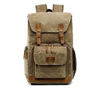 LORIER Borsa for fotocamera Canvas Batik Fotografia Impermeabile Fotografia da esterno Wearable Grande Camera Zaino adatto for Fuji Fit for Nikon Fit for Canon Fit for Sony Borsa fotografica (Color :