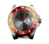 LORIER Cassa dell'orologio per NH35/36 Movimento 316 Acciaio inossidabile Sapphire Crystal Magnifier 40mm Arancione Lunetta in Alluminio Guarda Accessori Parti Cassa Della Vigilanza, Taglia unica,