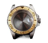 LORIER Cassa Dell'orologio per NH35/36 Movimento 316L Acciaio Inox Sapphire Crystal Magnifier 40mm Oro Acciaio Lunetta Accessori per Orologi Parti Cassa Dell'orologio, Misura unica, Agata