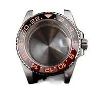 LORIER Cassa dell'orologio per NH35/36 Movimento 316L Acciaio Inox Sapphire Crystal Magnifier 40mm Nero Marrone Lunetta in Ceramica Accessori per Orologi Cassa Dell'orologio, Misura unica, agata