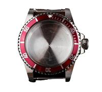 LORIER Cassa Dell'orologio per NH35/36 Movimento Acrilico Cupola di Cristallo Rosso Lunetta in Alluminio 120 Clic Accessori Per Orologi 5ATM Cassa Della Vigilanza, Taglia unica, misura unica