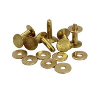 LoRier Rivetti e bave in Ottone/Rame in Pelle 9 mm 10 mm 11 mm 12 mm (Color : Brass, Size : 10x3.3x14mm 100sets)