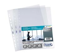 Favorit 100460118 Buste Foratura Universale L'Originale, 25 Pezzi, 22 x 30 cm, Trasparente