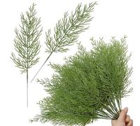 Lorigun 50 Pezzi Rami Pino Artificiale, Finto Verde di Natale 13,4 Pollici Rami Pino Finto Rami plastica Sempreverde Ceder Steli di Pino Decorazioni Ghirlanda Fai da Te Corona di Porte