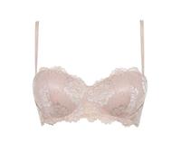 LORMAR 1 Pezzo Reggiseno Donna Deluxe in Pizzo con Ferretto Fascia a Balconcino -Coppa B, Noisette 4B
