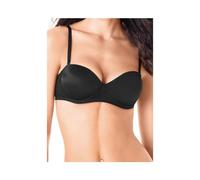 LORMAR 1 Pezzo Reggiseno Donna Fascia-Balconcino Pura con Ferretto - Coppa B - C, Nero 4B