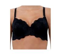LORMAR 1 Pezzo Reggiseno Donna Favoloso Balconcino in Pizzo con Ferretto - Coppa C, Nero 4