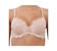 LORMAR 1 Pezzo Reggiseno Donna Favoloso Balconcino in Pizzo con Ferretto - Coppa C, Noisette 4