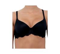 LORMAR 1 Pezzo Reggiseno Mousse Pizzo in Microfibra e Pizzo con Ferretto - Coppa B - C, Nero 3C